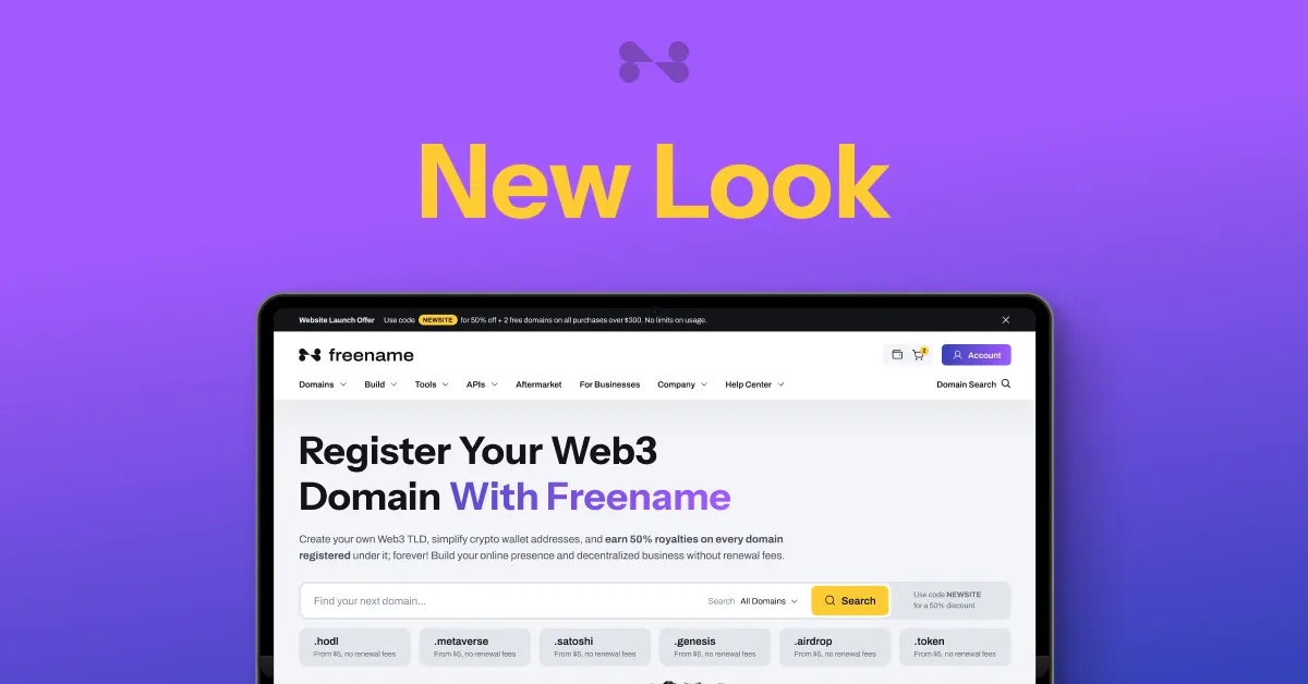 Freename's NEW LOOK is Live!