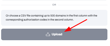 Bulk Trasnfer with csv file uplod form