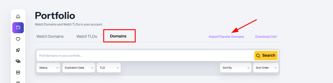 Freename Porfolio Section Screenshot