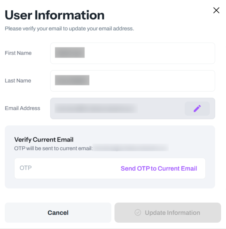 User info Form